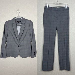 Talbots Blazer Pants Set Matching Grey Career Work Womens Suit Jacket Trousers